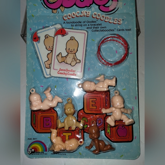 Vintage LJN Oodles Dolls 1 - 6 Coochy Coodles Figures w/Cards & Bracelet NIP - Picture 5 of 8